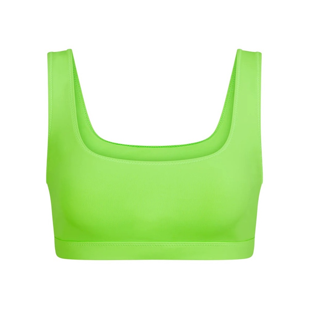 NEW SKIMS SWIM Neon Green Swim Tank Bikini Top Size Large